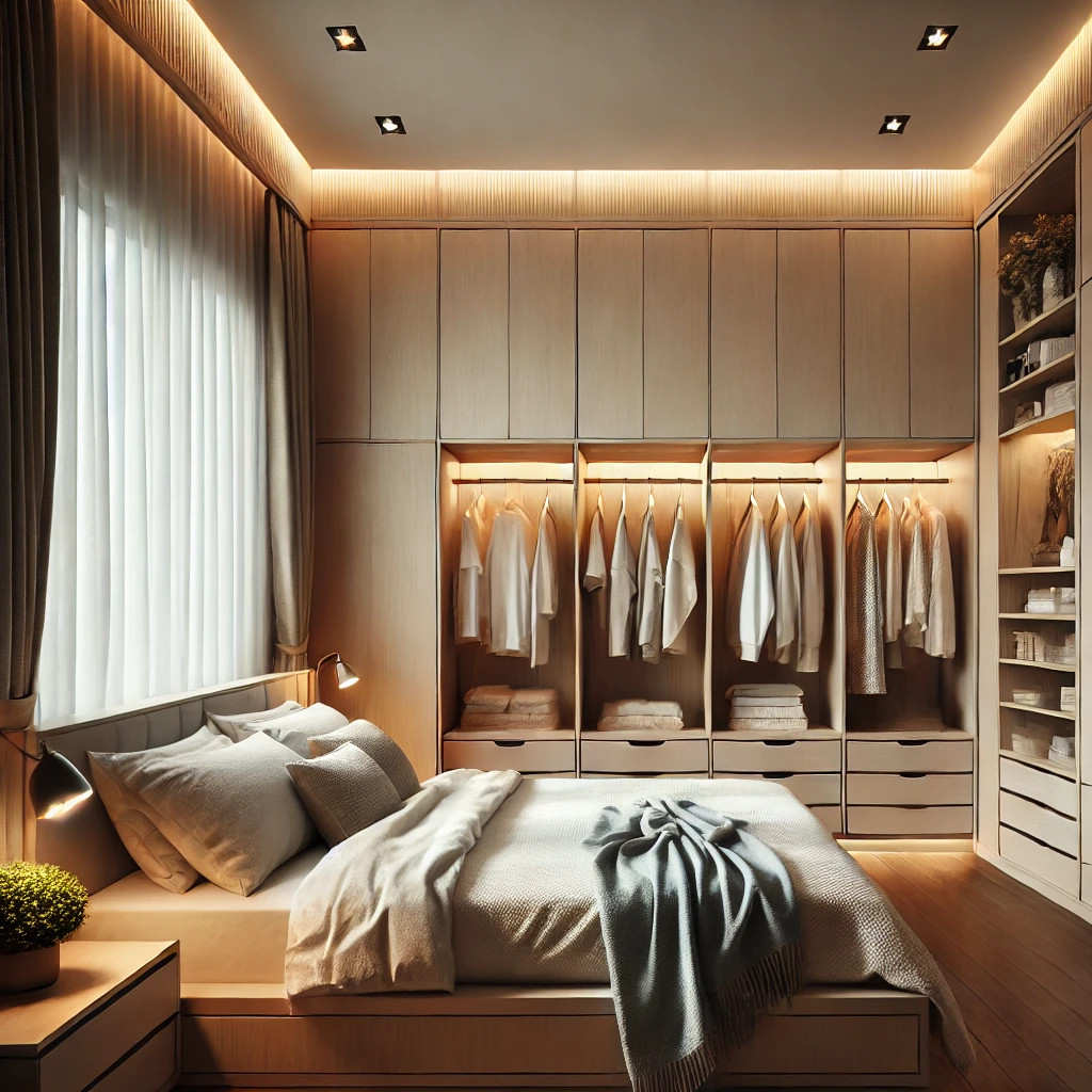Quarto Confortável com Roupeiros Embutidos