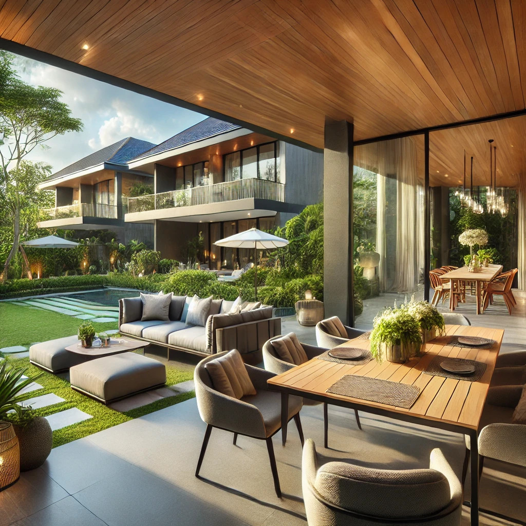 Pátio Externo com Vista para o Jardim
